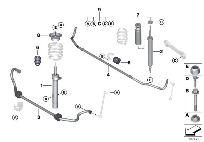 Genuine BMW 31316786015 E93 E91 Left Front Spring Strut (Inc. 335d, 320d ed & 325i)