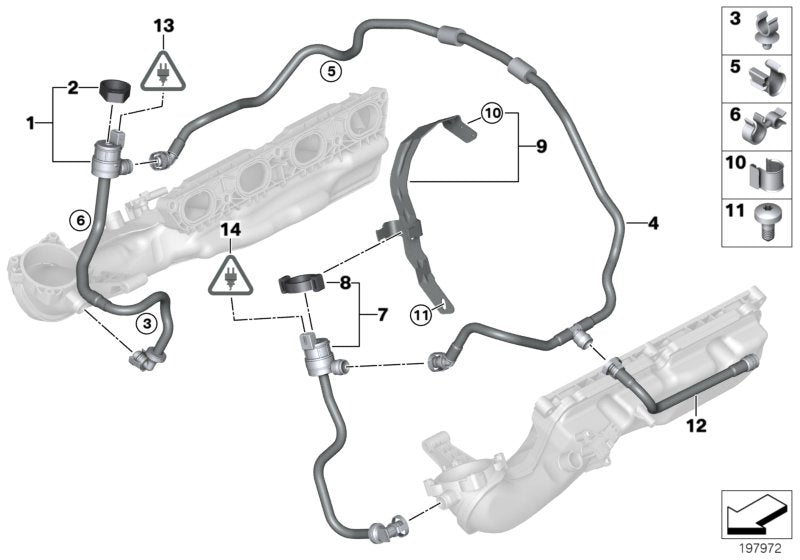 Genuine BMW 13907590056 E70 E71 Bracket, Fuel Tank Breather Line (Inc. X5 M & X6 M)