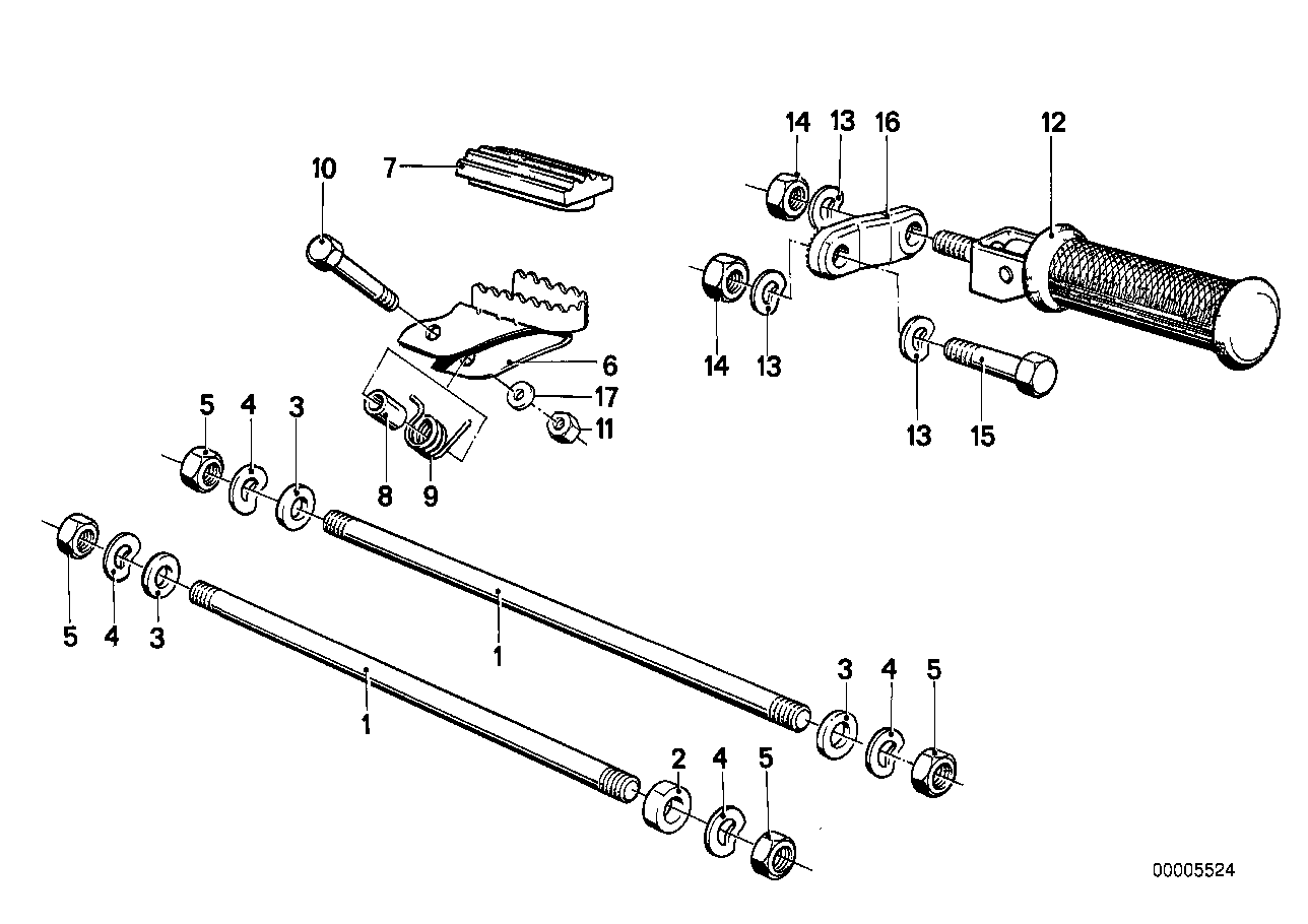 Genuine BMW 46711451473 Footrest, Left (Inc. R 80 G/S & R 100 R)