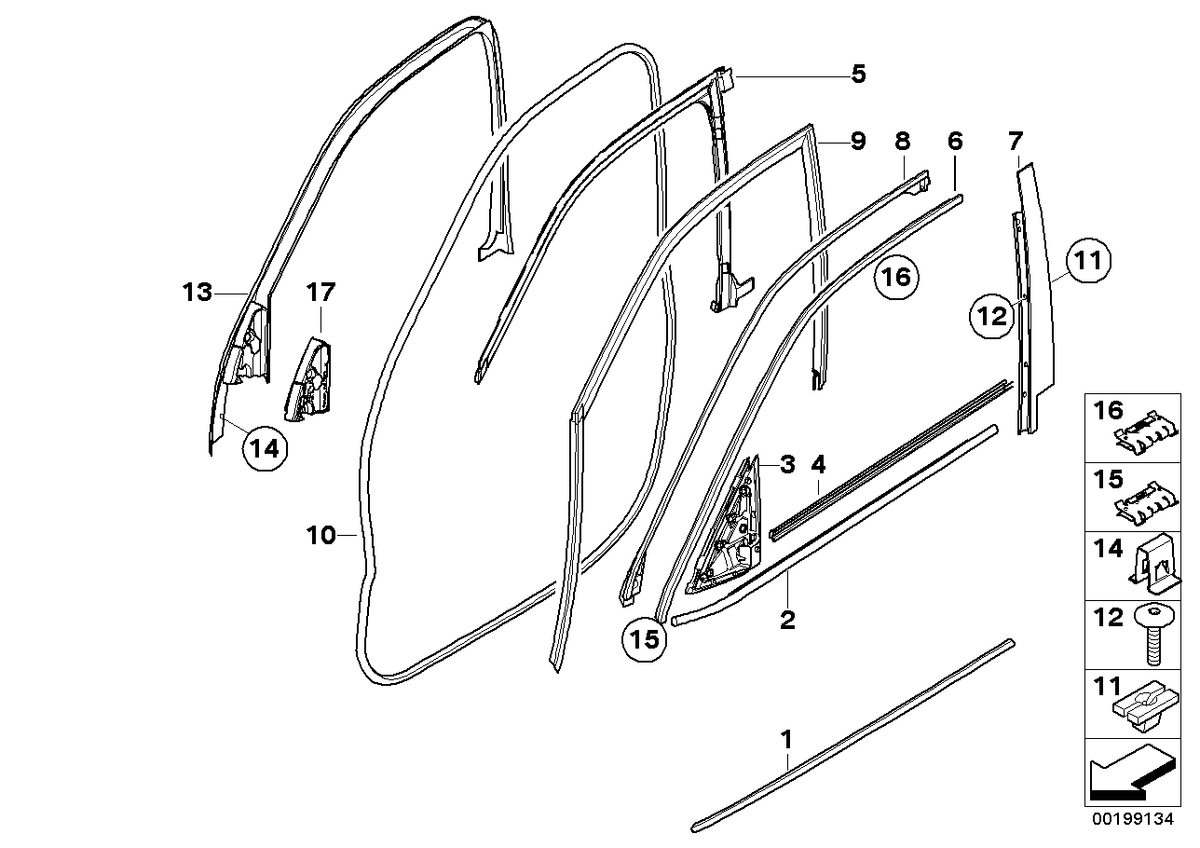 Genuine BMW 51337129711 E70 Cover, Window Frame, Door Front Left (Inc. X5)