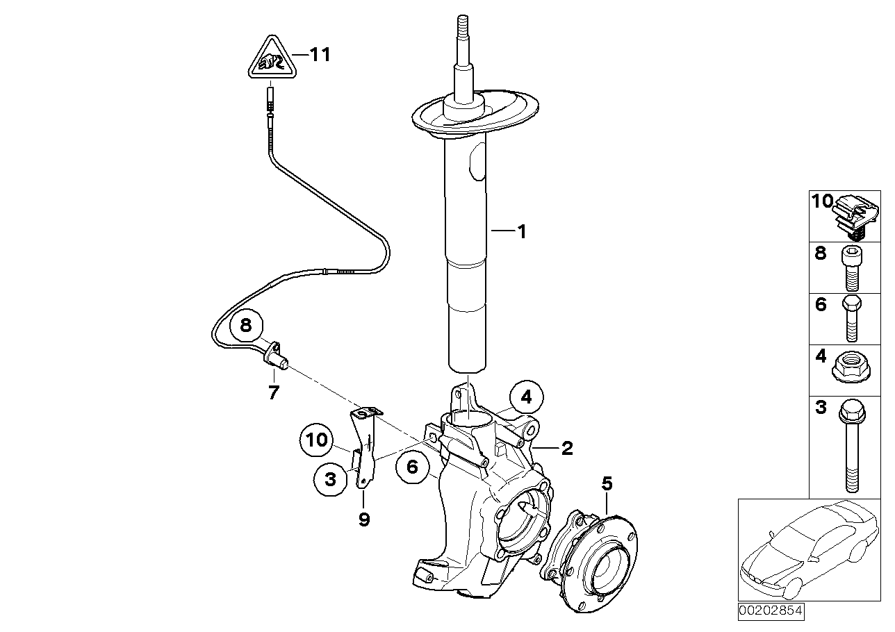 Genuine BMW 31216753461 E65 E66 Carrier, Left (Inc. 760i, 745i & 730i)