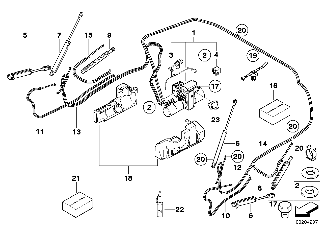 Genuine BMW 54347190675 E88 Hydraulic Hose, Conv. Top Hatch, Left (Inc. 118d, 120d & 125i)