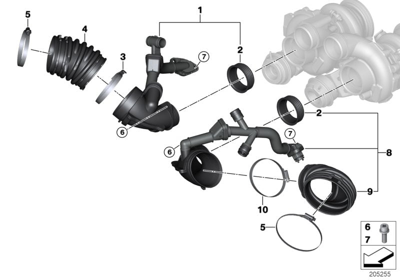 Genuine BMW 13717598265 E70 E71 Hose Clamp (Inc. X5 M & X6 M)
