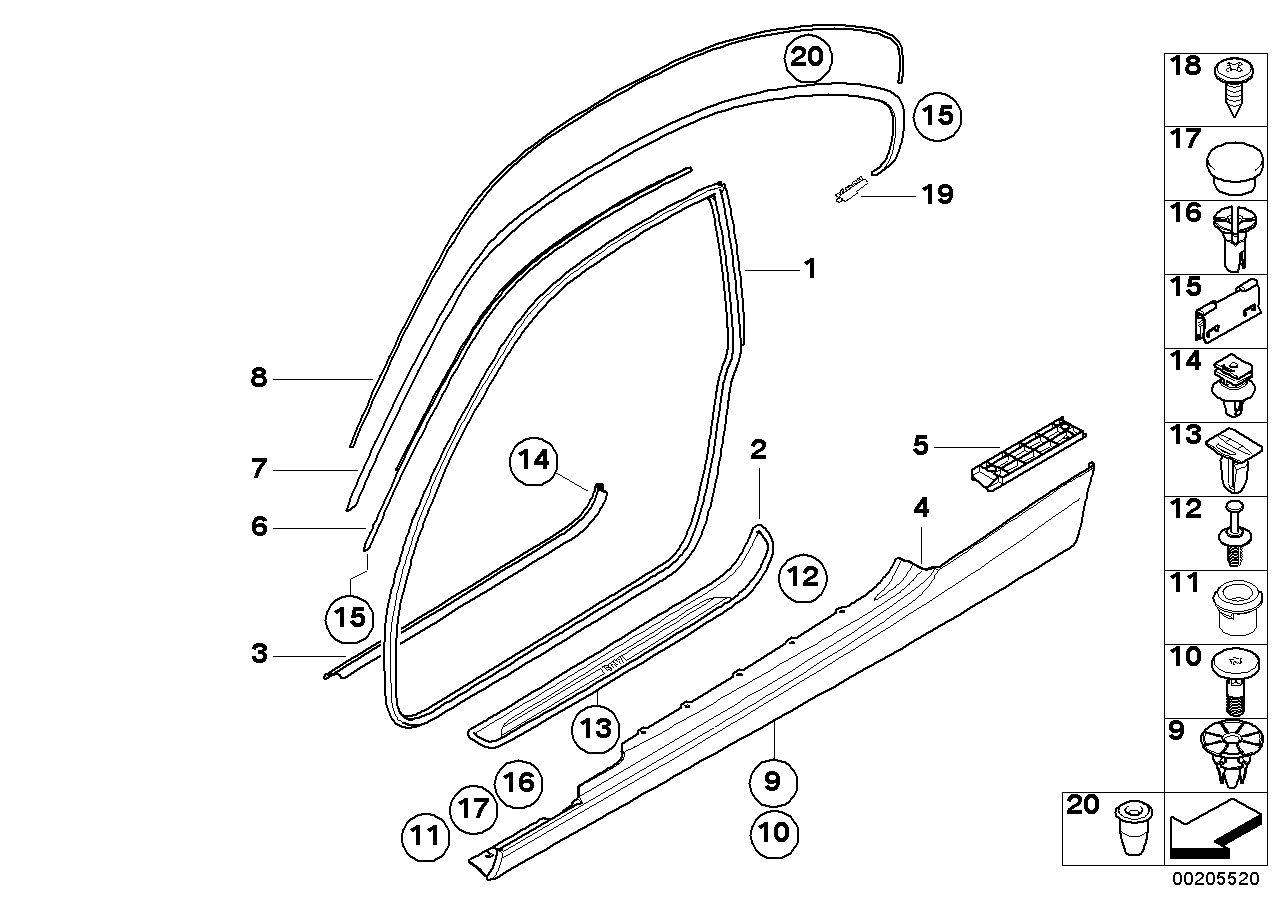 Genuine BMW 51777256106 E93 E92 Primed Right Door Sill Trim Panel (Inc. 328xi, 335is & 325i)