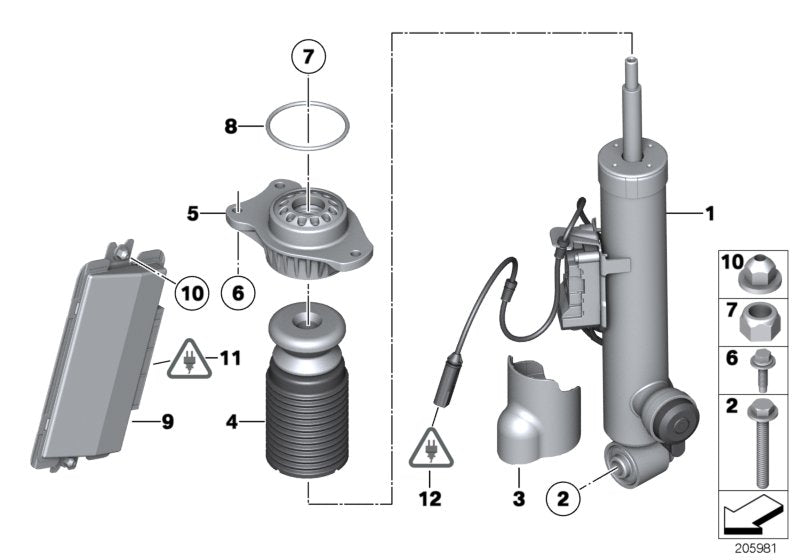 Genuine BMW 37126796943 Shock Absorber, Rear Left (Inc. 535d, 535dX & 530d)