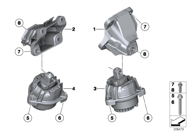 Genuine BMW 22116777600 RR5 RR6 Engine Supporting Bracket, Right (Inc. 760i, 760Li & Wraith)