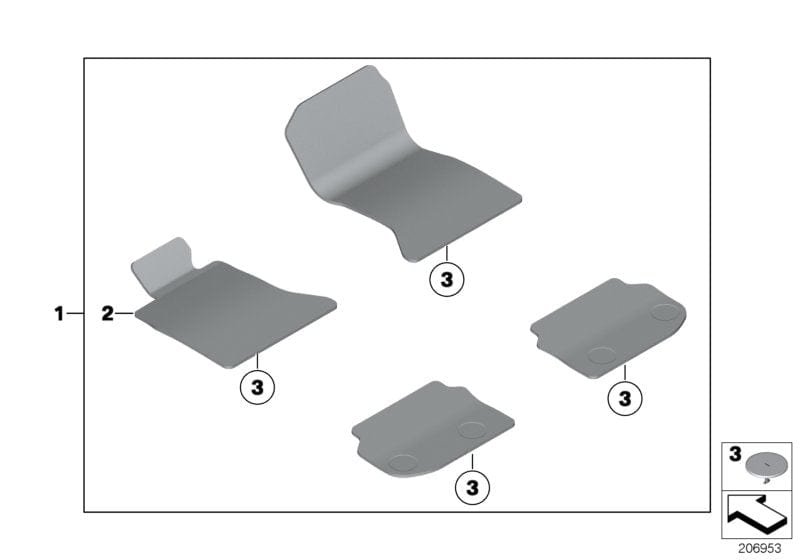 Genuine BMW 51477230456 Floor Mat Velours Driver Side VENETOBEIGE (Inc. 530d 155kW, 530d & 528i)