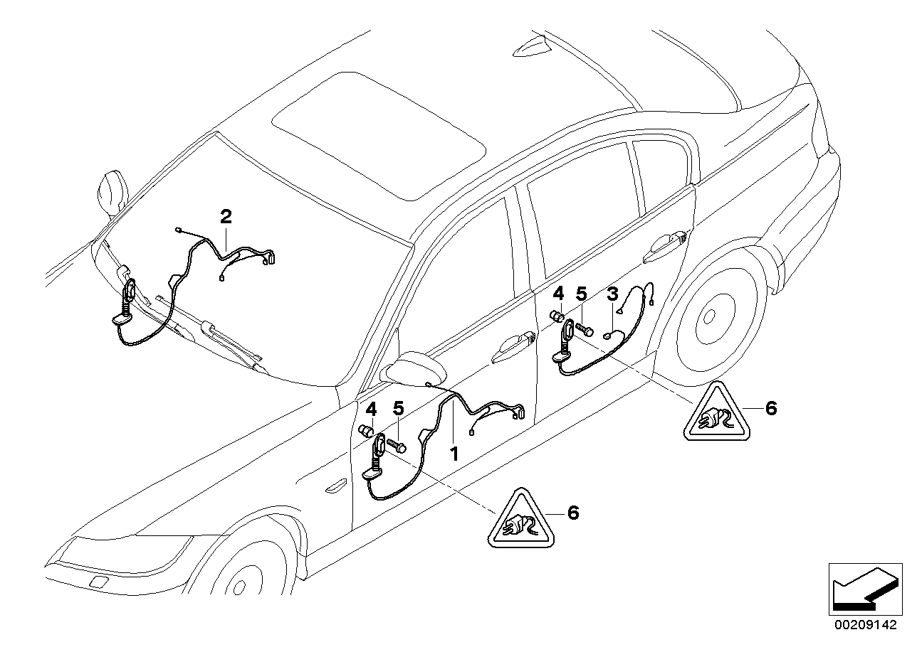 Genuine BMW 61129186576 E90 E91 Wiring Set, Door, Co-Driver (Inc. 325d, 330xd & 335xi)