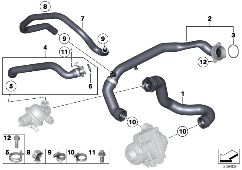 Genuine BMW 07129905905 Asa-Bolt M6X16 ZNNIV SI