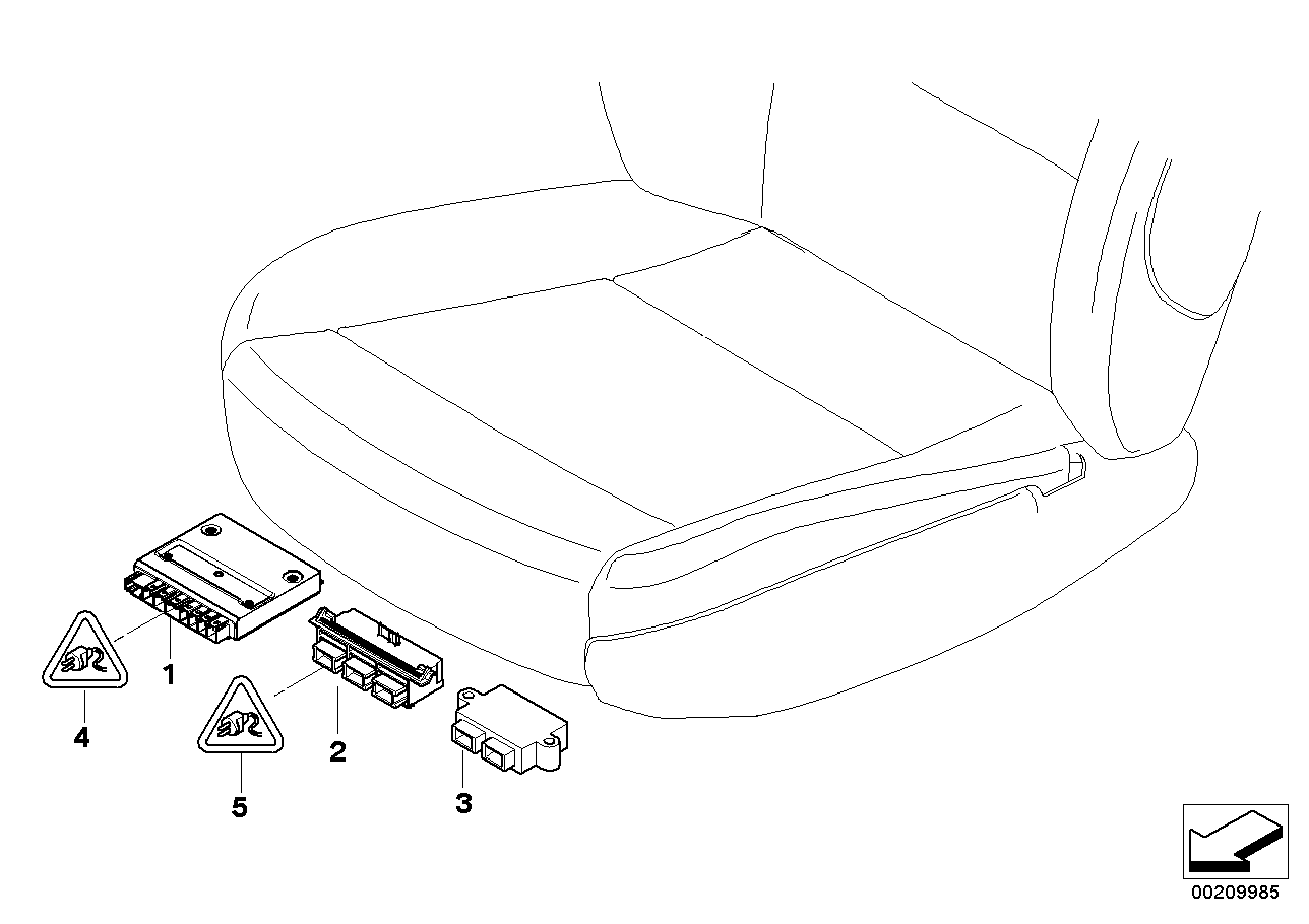 Genuine BMW 61356938911 E60 E61 Control Unit Backrest Width Adjustment (Inc. 535i, 525d & 545i)