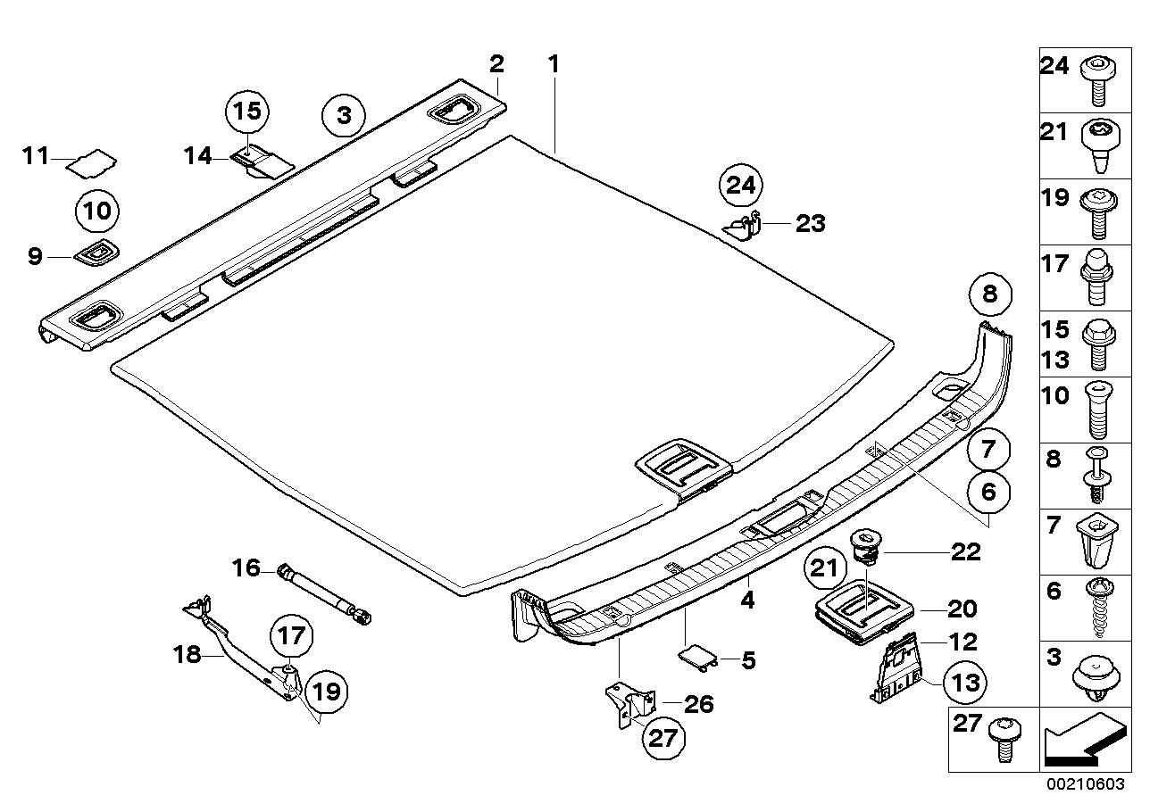 Genuine BMW 51476951091 E61 Hinge Bracket Floor Carpet (Inc. 545i, 530i & 535xi)