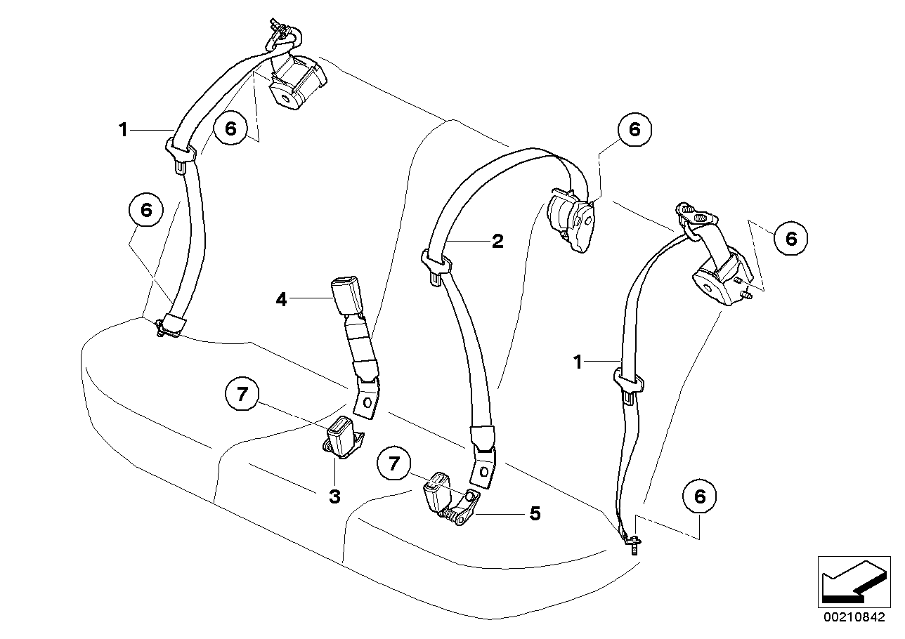 Genuine BMW 72119133665 E60 E61 Lower Belt Rear Center SCHWARZ (Inc. 535i, 525d & 530d)