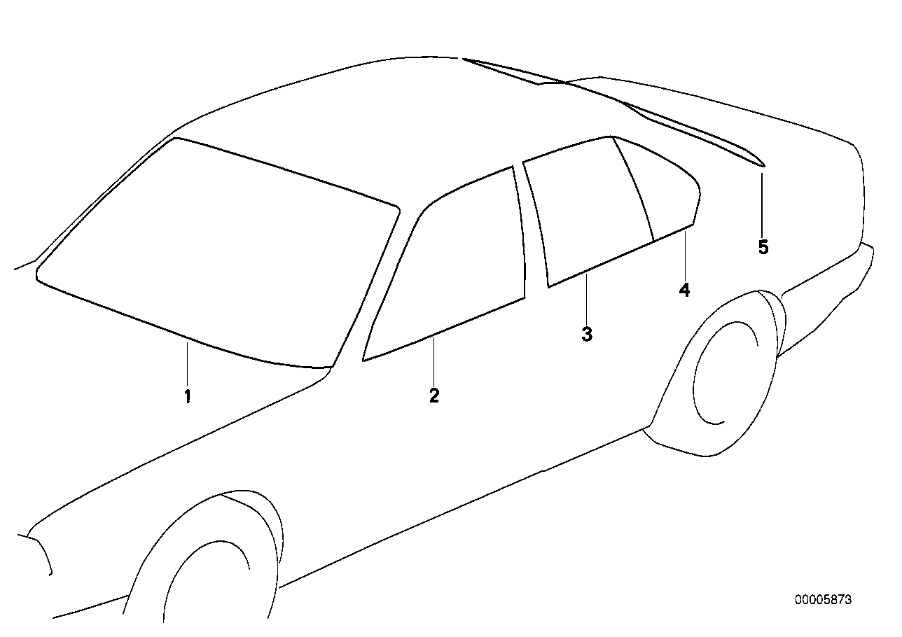 Genuine BMW 51348127766 E32 Door Window Green Rear Right (Inc. 740iL, 730iL & 735iL)