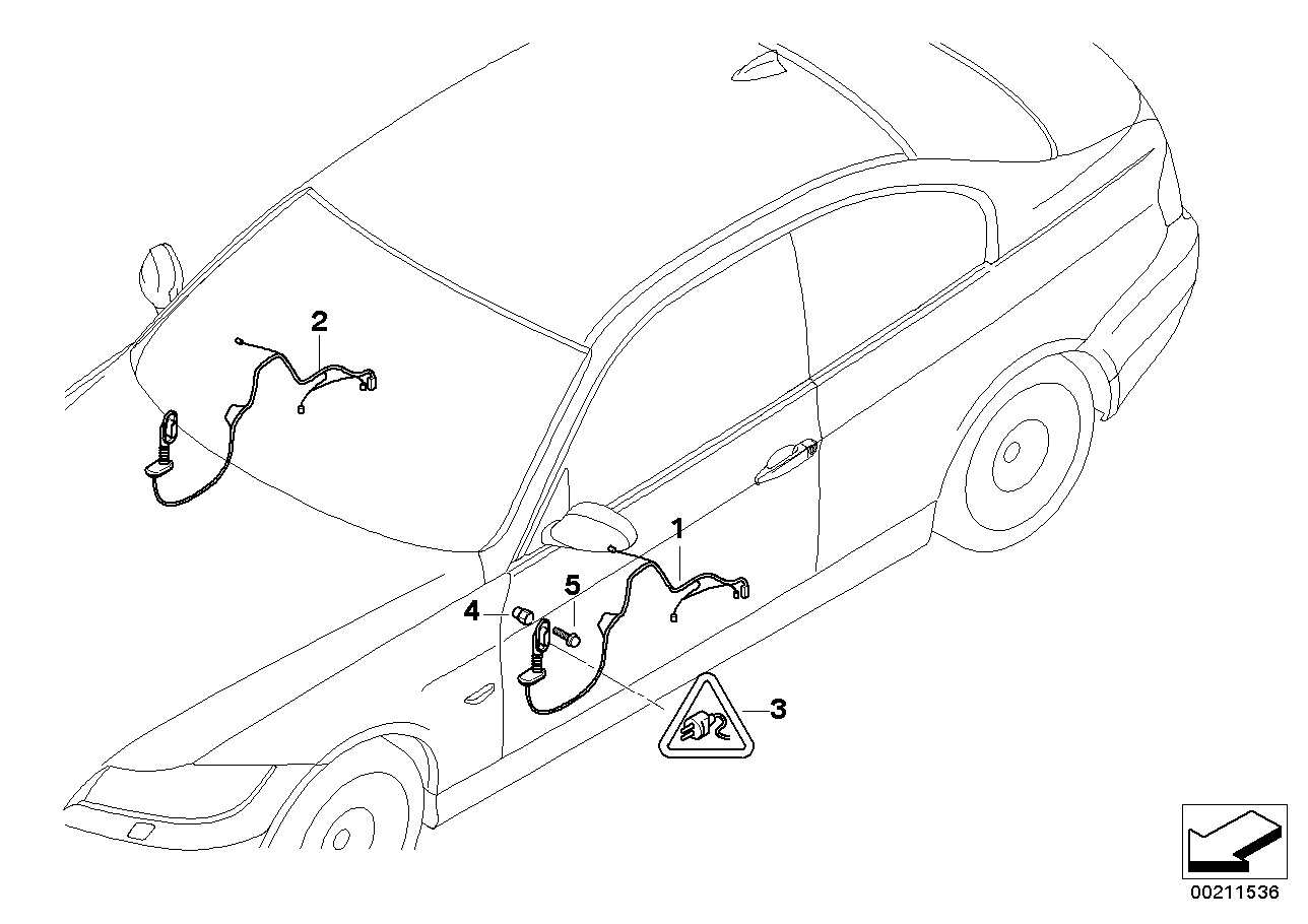 Genuine BMW 61129259828 E92 Wiring Set, Door, Co-Driver (Inc. 320d, 330d & 325i)