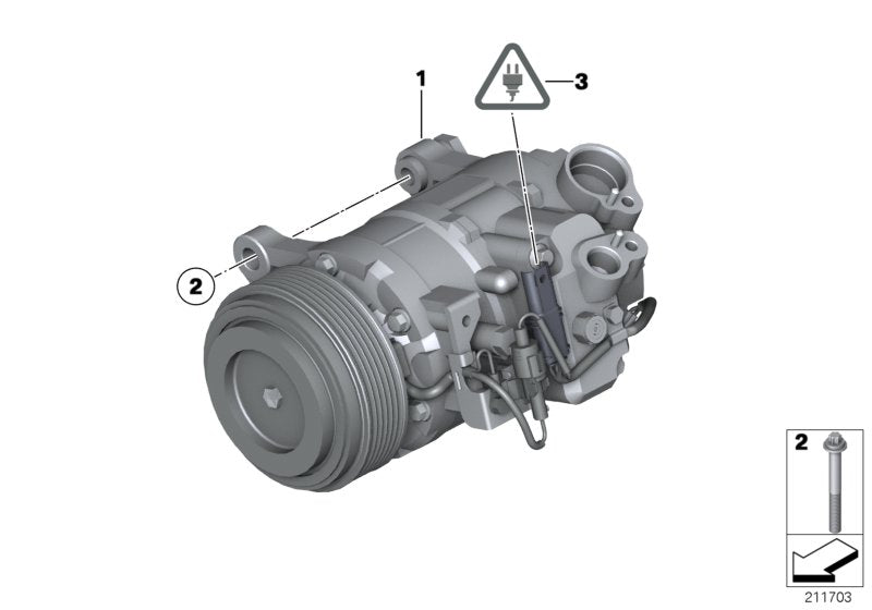 Genuine BMW 64529399072 Rp A/C Compressor With Magnetic Clutch R134A/R1234YF