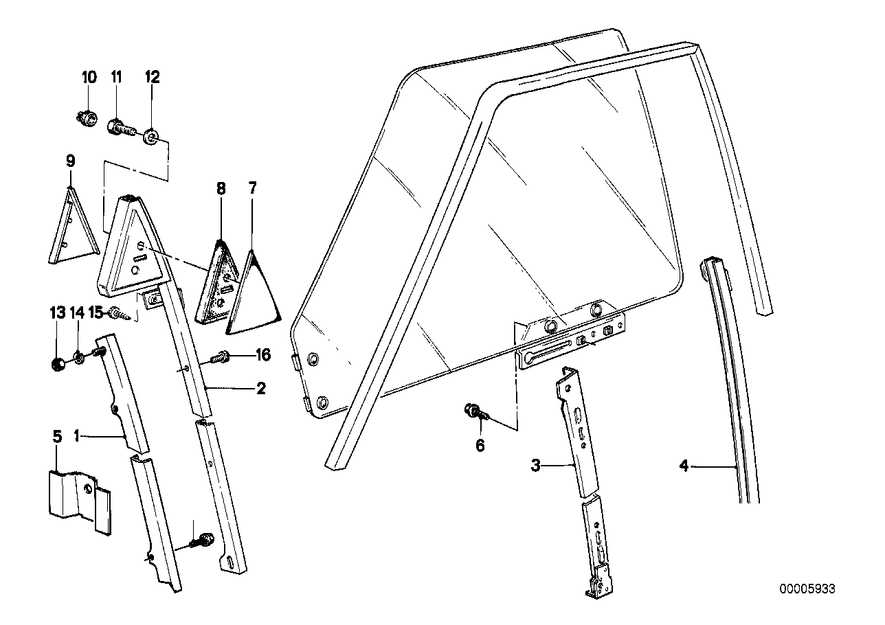 Genuine BMW 51321939844 E12 E28 Guide Rail Rear Right (Inc. 533i, 530i & 535i)