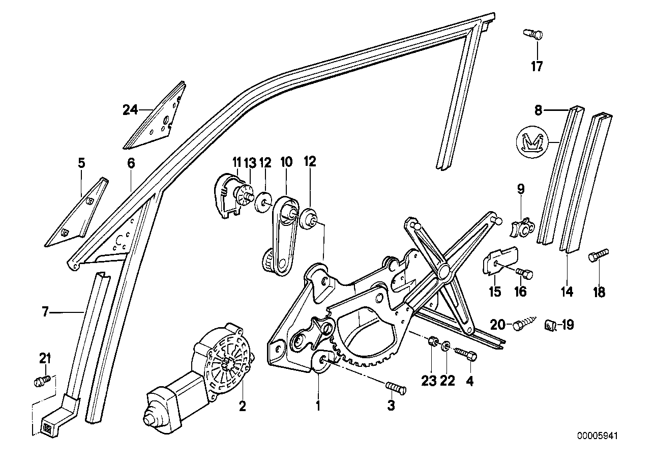 Genuine BMW 51328181387 E34 Window Crank INDIGO (Inc. 524td, 520i & 518i)