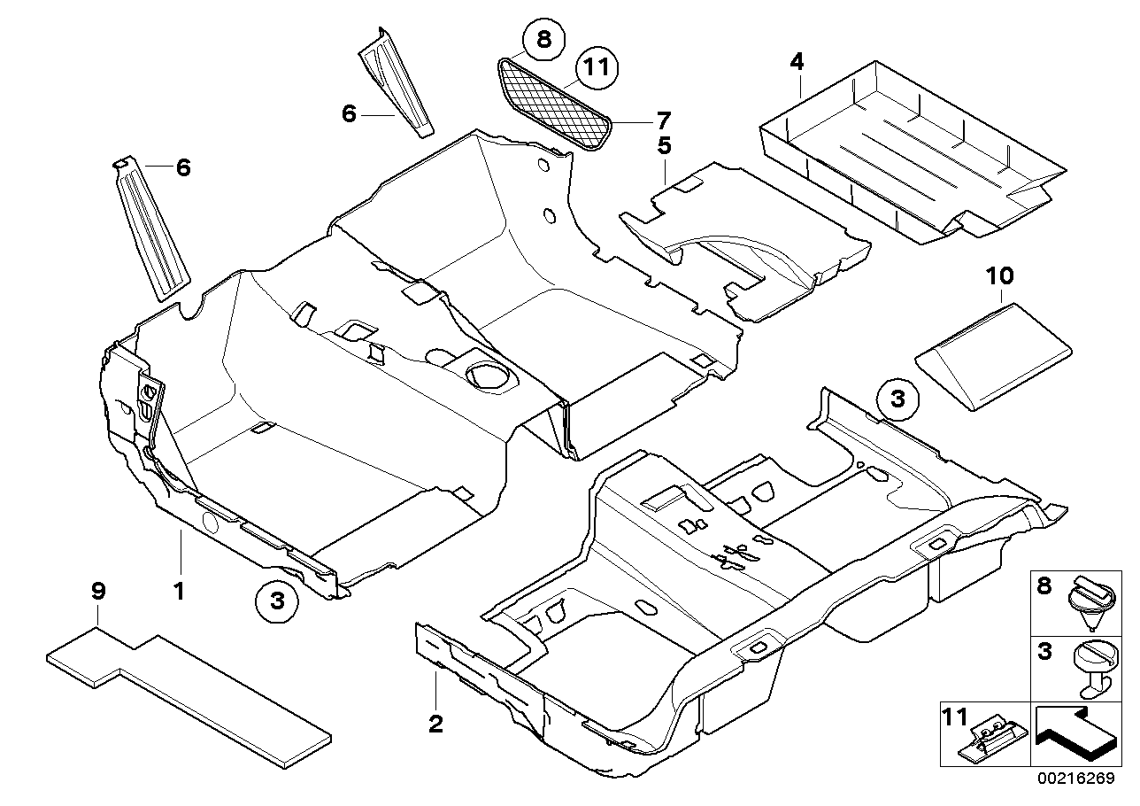 Genuine BMW 51477897526 E60 E61 Foam Insert, Right (Inc. 520d, M5 & 530i)