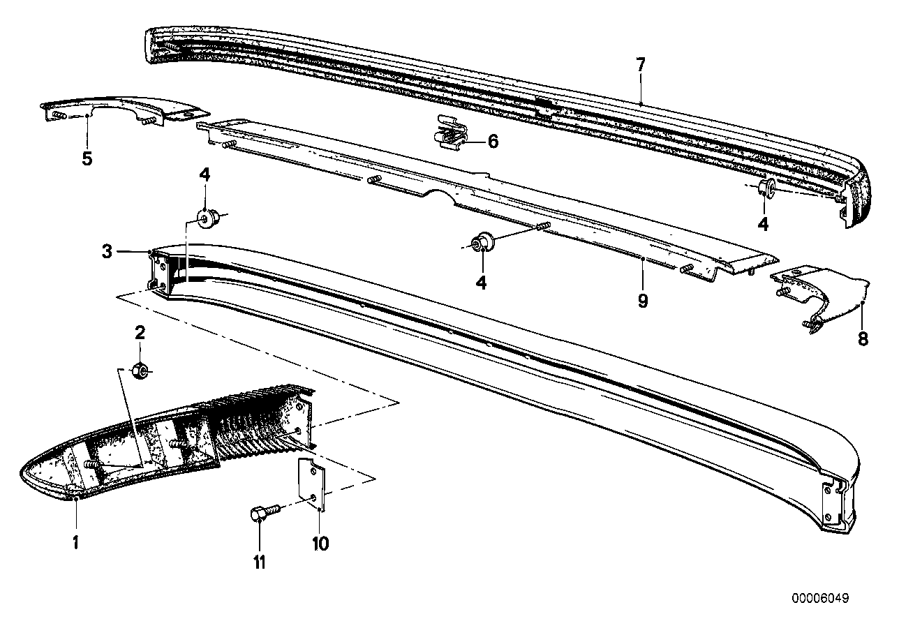Genuine BMW 51121836688 E12 Bumper Rear Right (Inc. 528i & 530i)