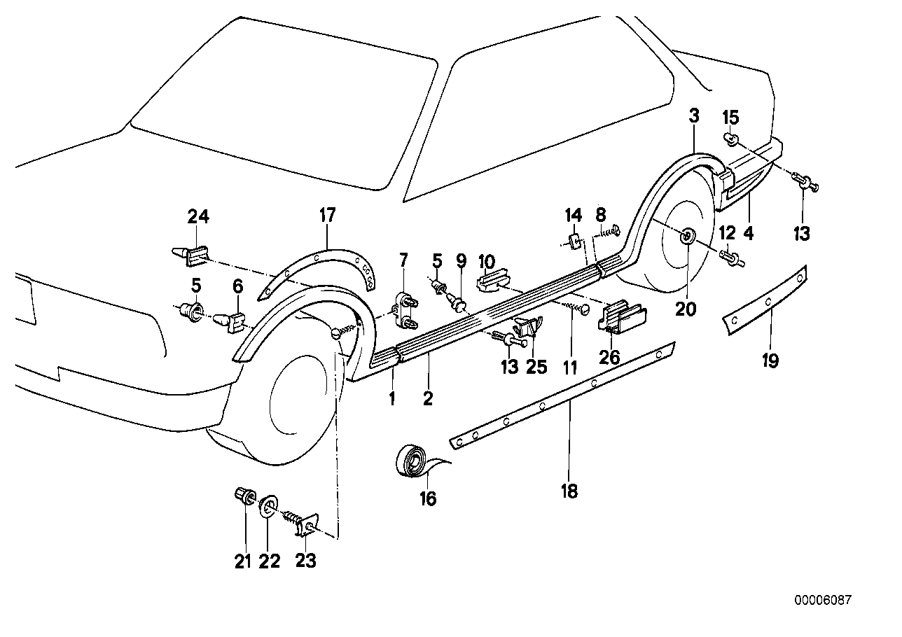 Genuine BMW 51711952312 E30 Template Front Right (Inc. 325ix)
