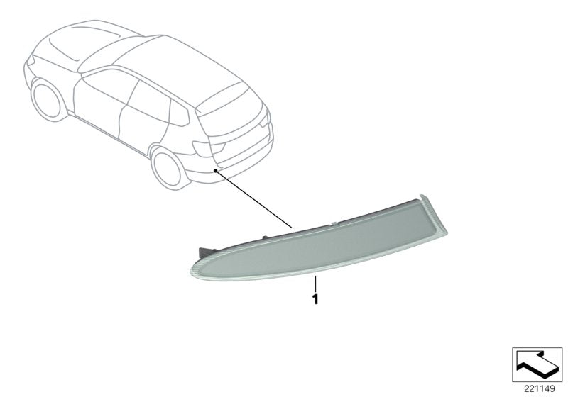 Genuine BMW 63147338808 F26 Reflector Right (Inc. X4)