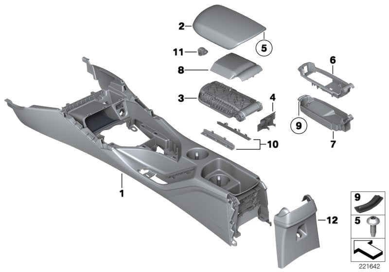 Genuine BMW 51162993664 E84 TriCover For Slide Unit OYSTER (Inc. X1)