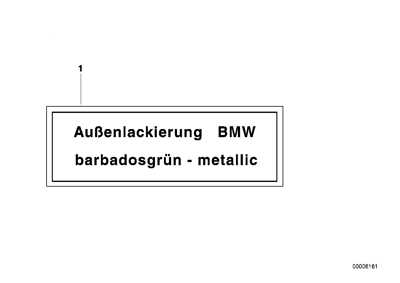 Genuine BMW 51141867559 E30 E28 E23 Label GRAPHIT-MET (Inc. 528e, 728iS & M6)