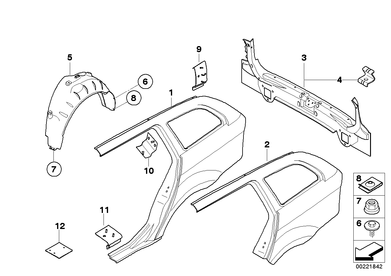 Genuine BMW 41217275579 E91 Reinforcement Plate, C-Pillar, Left (Inc. 318i, 320xd & 316i)