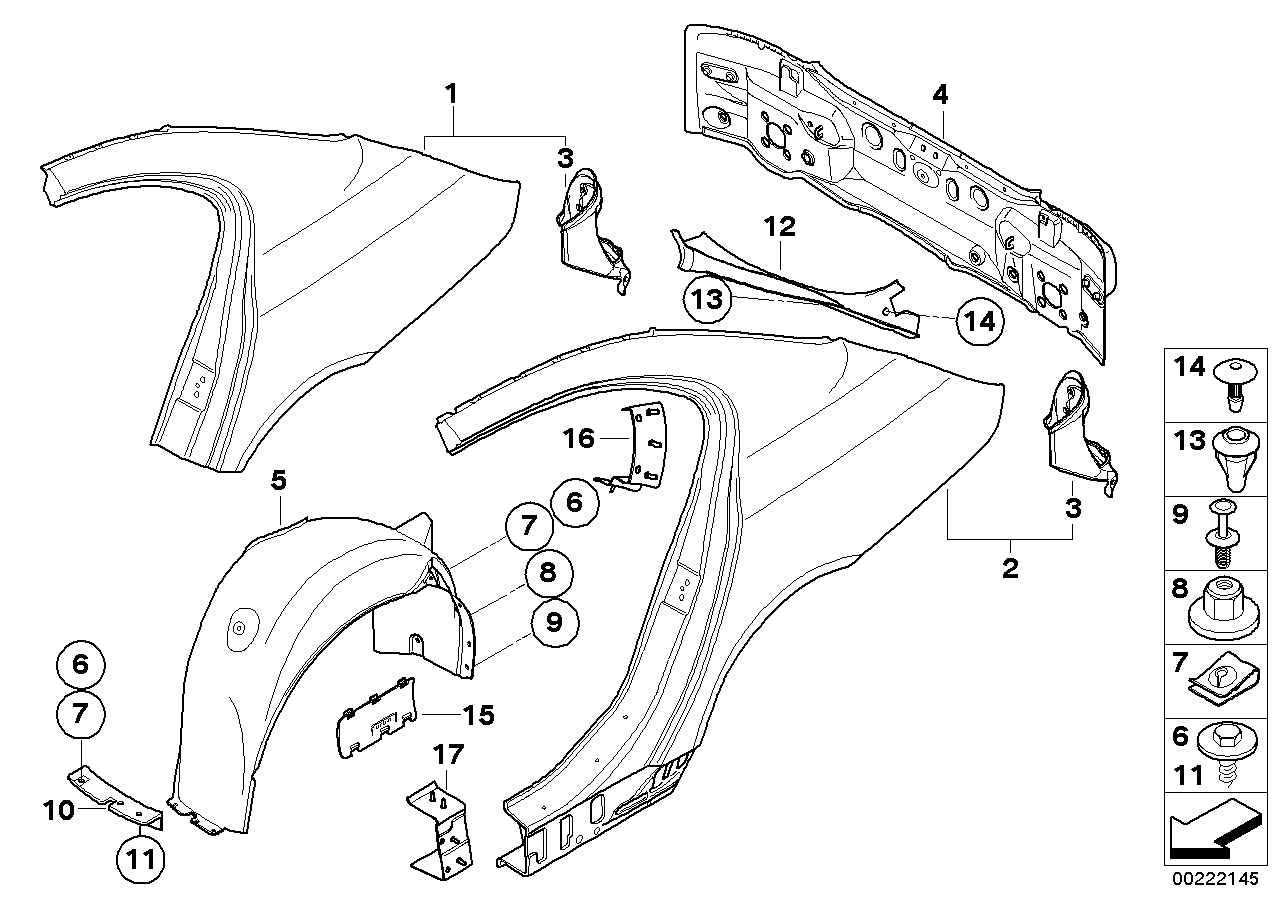 Genuine BMW 51717033751 E60 Cover, Wheell Housing, Rear Left (Inc. 520d, 525d & 535xi)