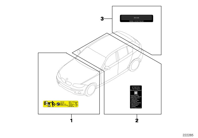 Genuine BMW 71229488245 G01 Label "Exhaust Emission" US (Inc. X3 30i)