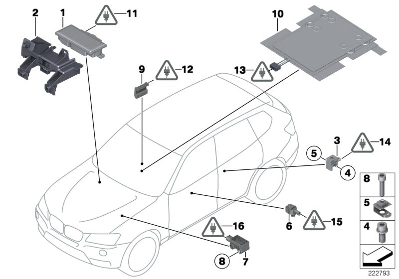 Genuine BMW 65779226797 F25 F26 Sensor, Driver's Seat (Inc. X3 & X4 28iX)