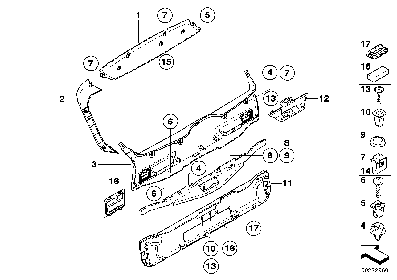 Genuine BMW 51497188393 E70 Trim Panel, Trunk Lid, Center TABAK (Inc. X5)