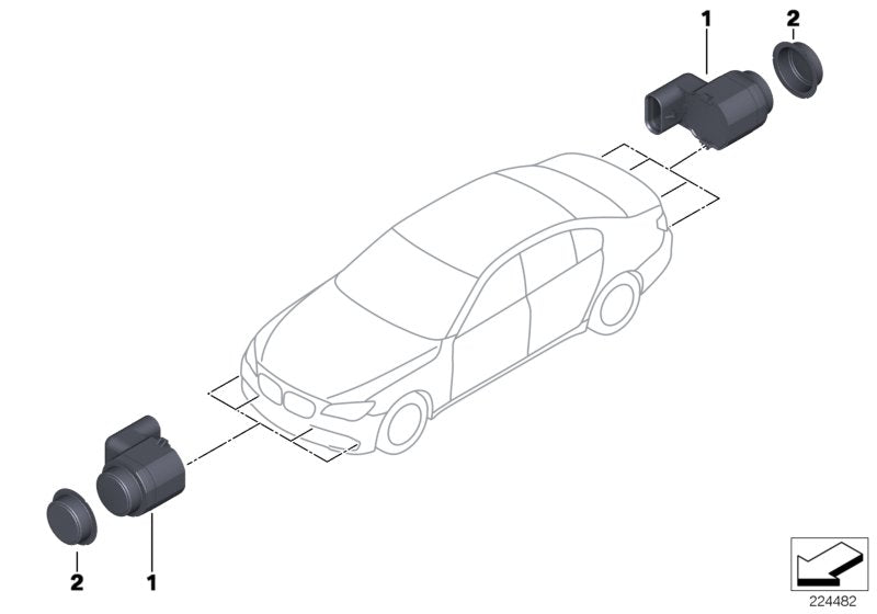 Genuine BMW 66209233046 Ultrasonic Sensor Tasman WA81 (Inc. 535i, X5 M50dX & 550iX)