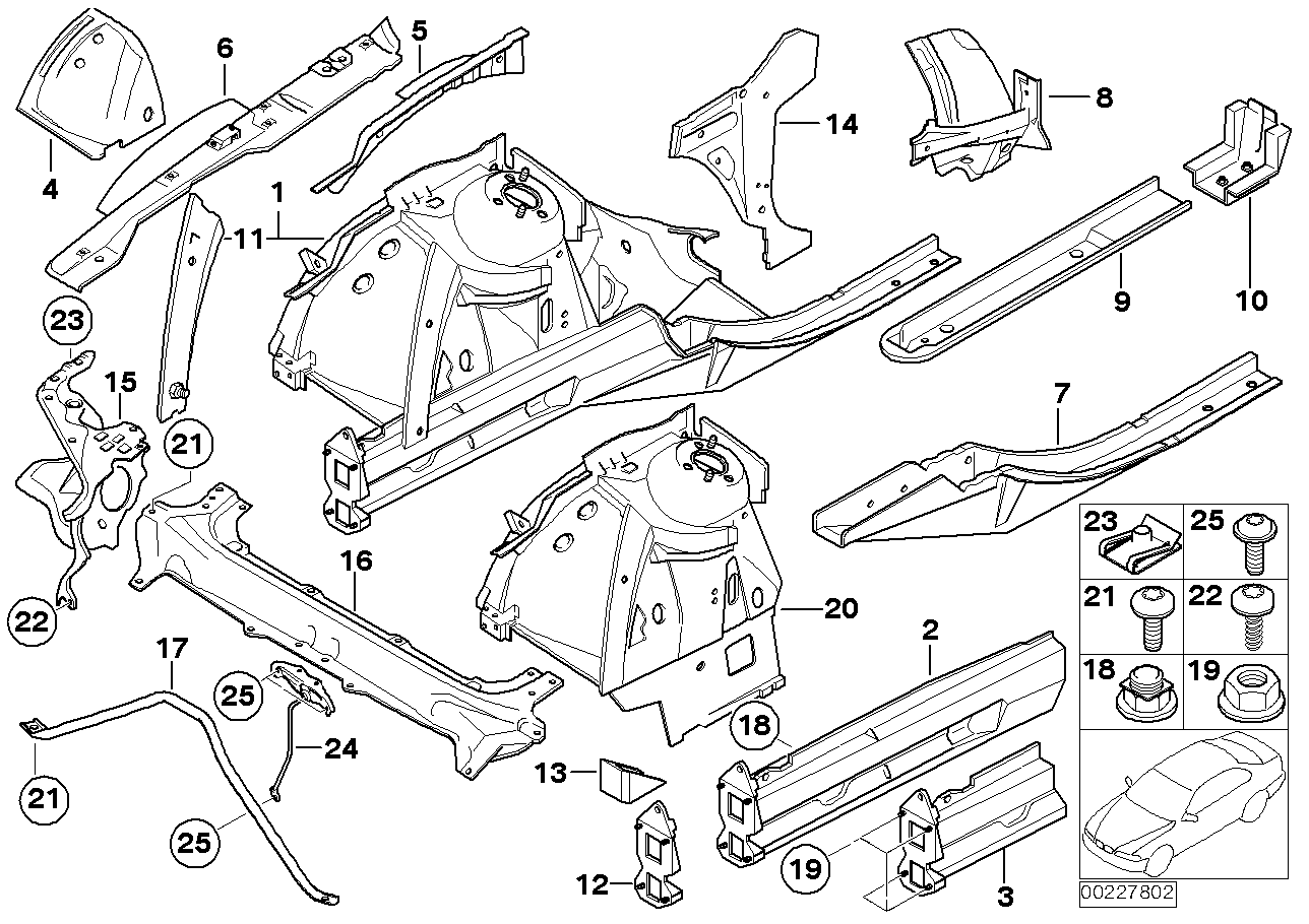 Genuine BMW 41117044649 E66 E65 E67 Diagonal Rod, Left (Inc. 745LiS, 745d & 745Li)