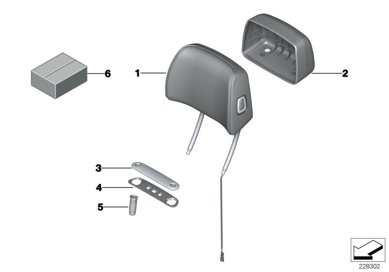 Genuine BMW 52109182616 Headrest Comfort, Leather SATTELBRAUN (Inc. 760Li, 740dX & 730i)