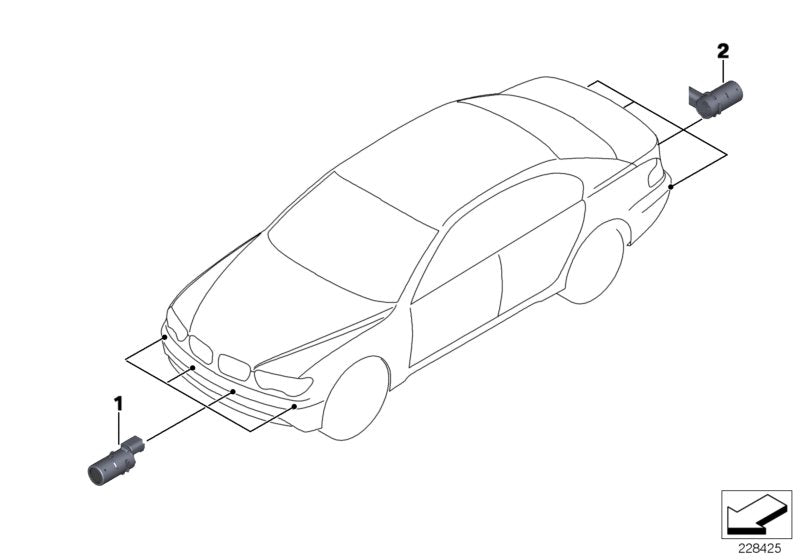 Genuine BMW 66206989169 E66 E65 E67 Ultrasonic Sensor, Black 2 U668 (Inc. 760i, 760LiS & 730d)