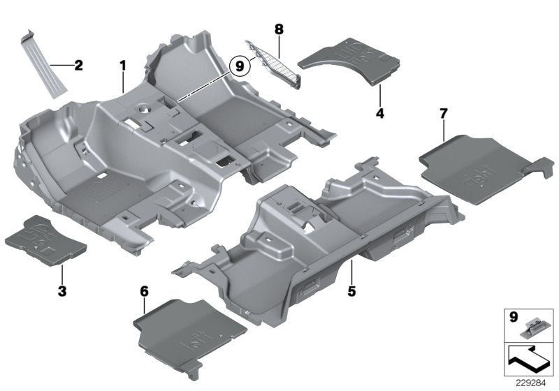 Genuine BMW 51477349897 Footwell Net SCHWARZ