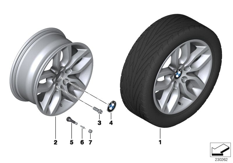 Genuine BMW 36116787576 F25 F26 Disc Wheel, Light Alloy, Reflexsilber 7,5JX17 ET:32 (Inc. X3 20dX & X4)