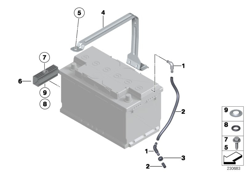 Genuine BMW 61217585707 Battery Hold Down (Inc. 528iX, 640iX & 530d)