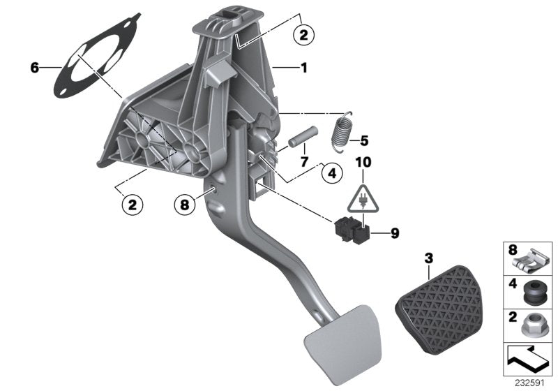 Genuine BMW 35006850499 F25 F26 Complete Pedal Assembly (Inc. X4 30dX & X3)