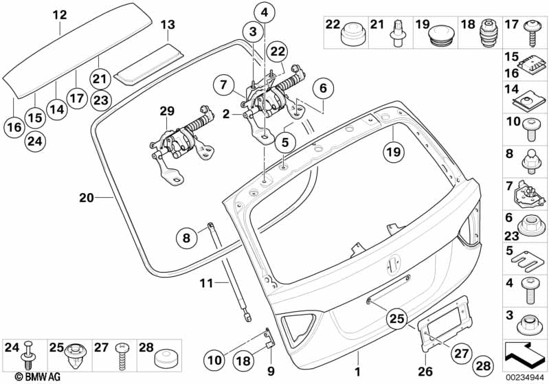 Genuine BMW 51247127875 Gas Pressurized Spring F Trunk Lid 470N