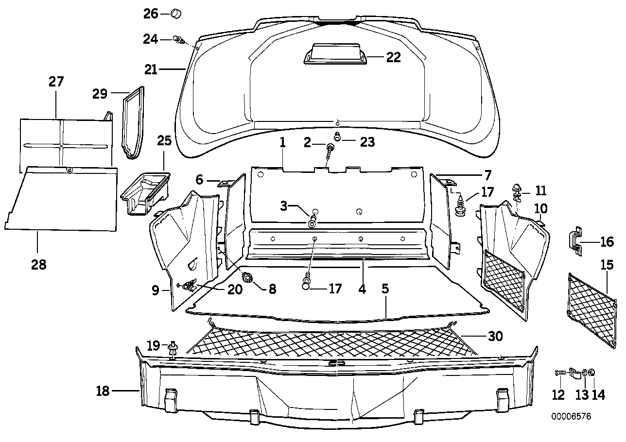 Genuine BMW 51478108368 E31 Panel Wheel Housing Part.Trunk Right SCHIEFER (Inc. 850Ci)