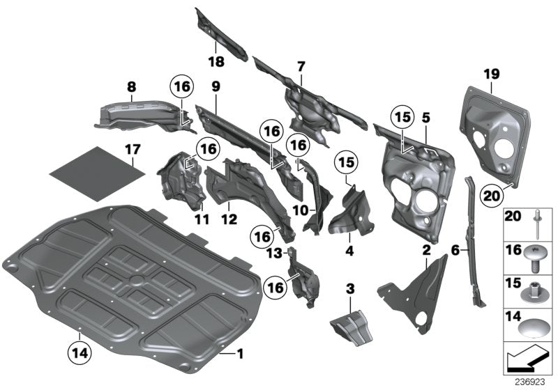 Genuine BMW 51717211897 Noise Insulation, Firewall, Lower Left (Inc. 650iX, 760i & 730d)