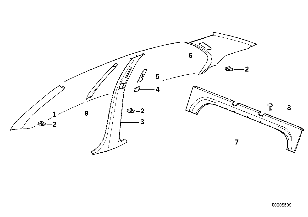 Genuine BMW 51432258112 E36 Trim Panel Column, Rear Right ANTHRAZIT (Inc. 325tds, 318is & 316i)