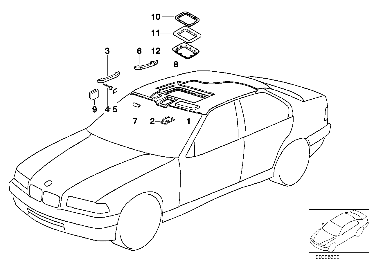 Genuine BMW 51448173531 E36 Headlining GRAU (Inc. 328i, 318is & 318tds)