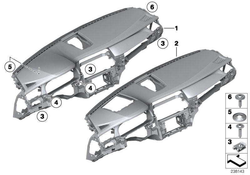 Genuine BMW 51459160069 Trim Panel Dashboard DOLOMITI (Inc. 750LiX 4.0, 760Li & Alpina B7)