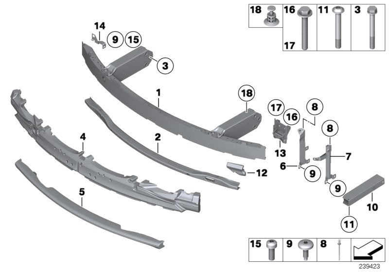 Genuine BMW 51117158872 Deformation Element, Front Lower Right (Inc. 760LiS, 760Li & 750LiS)