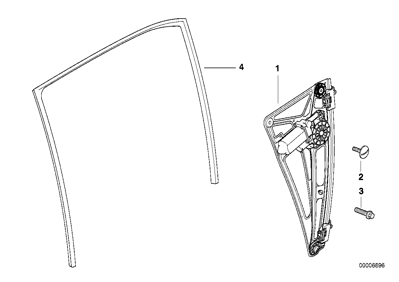 Genuine BMW 51348157180 E38 Rear Right Window Guide (Inc. 740iL, 728iL & 750iL)