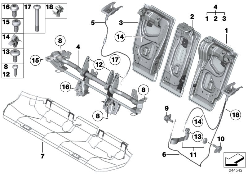 Genuine BMW 52202997547 E84 Detent Release, Backrest Frame, Center (Inc. X1)