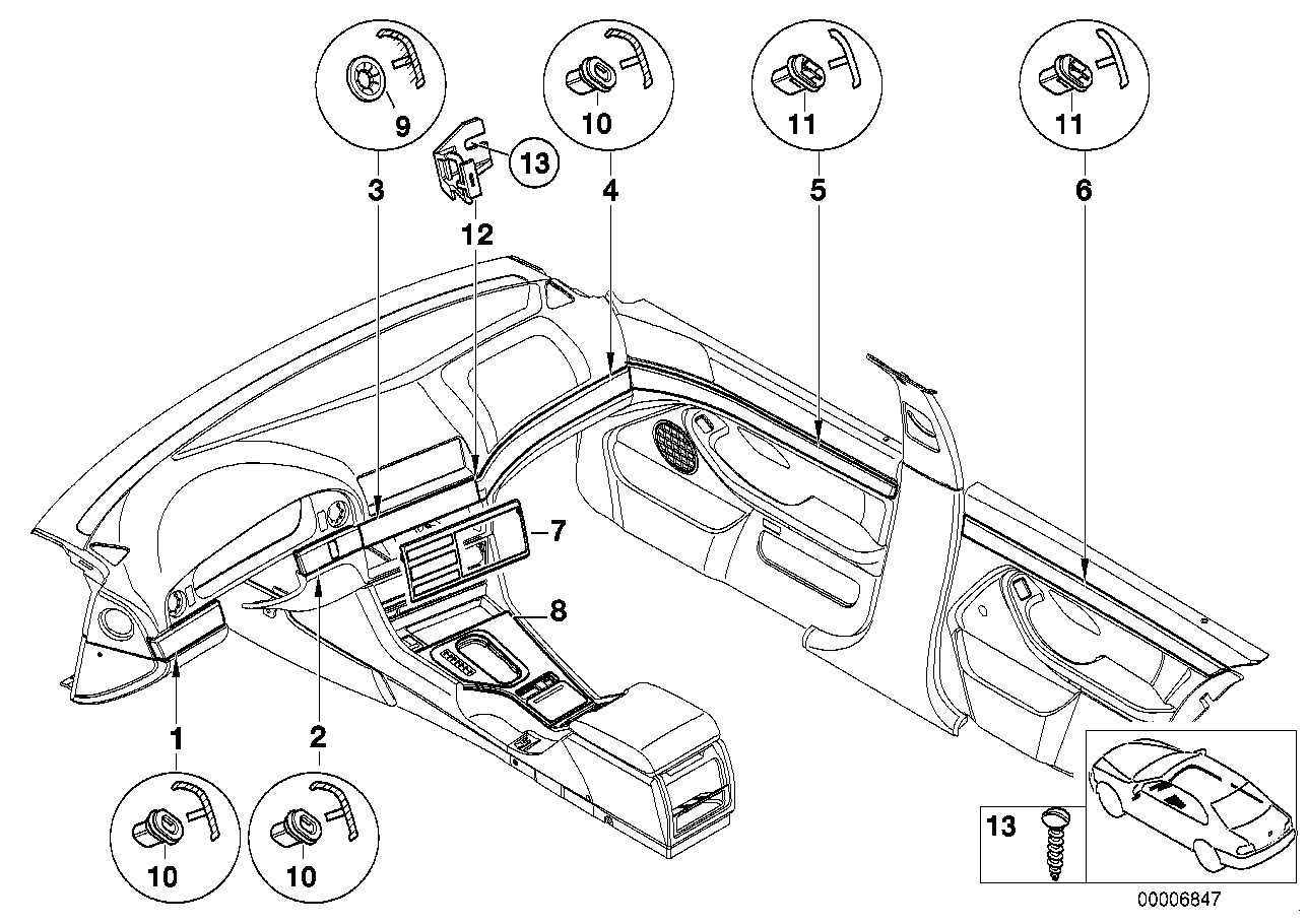 Genuine BMW 51458159739 E39 Left Finisher (Inc. 520d, 528i & 530i)